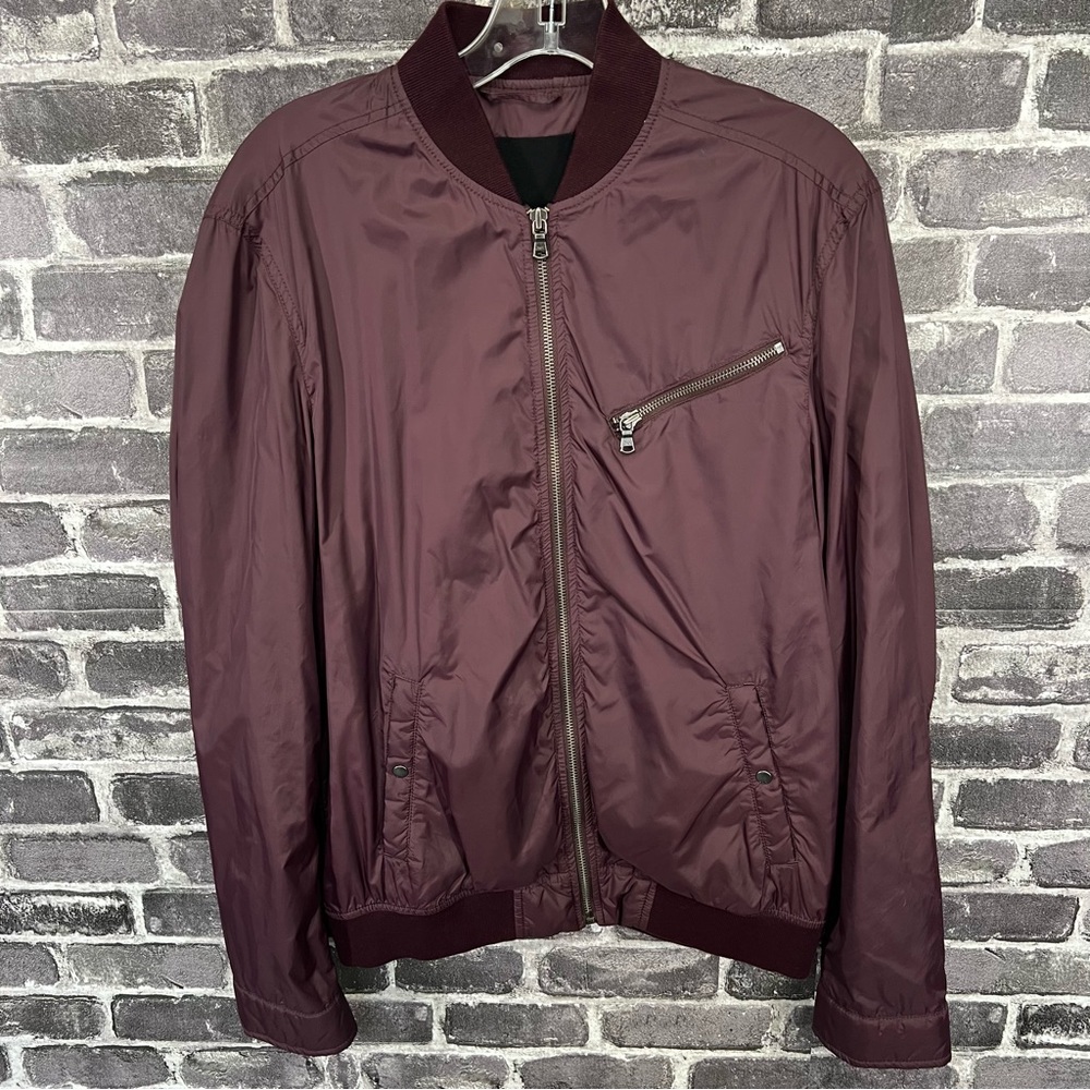 John Varvatos Burgundy light weight Bomber Jacket